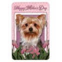 Mothers Day - Pink Tulips - Yorkshire Terrier Rectangular Magnet