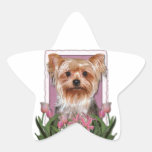 Mothers Day - Pink Tulips - Yorkshire Terrier Stickers