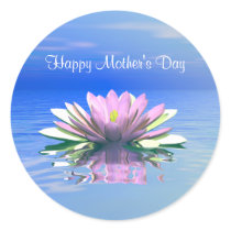 Mother's Day Pink Water Lily Sticker