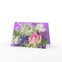 Mother's Day Rose, Lilac, Lily-of-the Valley Card