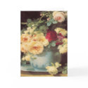 Mother's Day Roses in Porcelain Bowl - Card