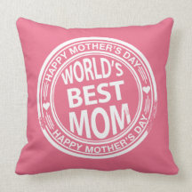 Mother's Day rubber stamp effect Throw Pillow