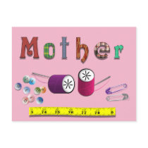 Mother's Day Sewing Materials postcards