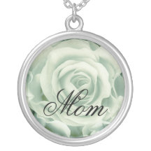 Mother's Day, Soft Green Rose, beautiful Necklace