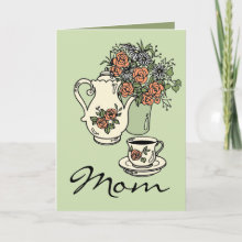 Mother's Day Tea Card - Inside text: 'It wasn't my education that truly prepared me for life. It was the afternoons together, the kitchen chats, cups of coffee, thoughts and advice you shared during mundane daily drives, that have made me who I am. You shared your heart with me even when I didn't seem to listen. I was listening. Thank you, Mom. Happy Mother's Day'.