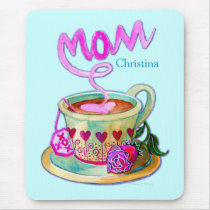 Mother's Day Teacup with Hearts for Mom mousepads