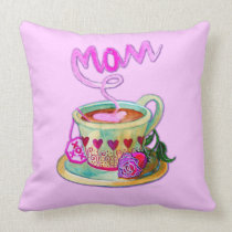 Mother's Day Teacup with Hearts for Mom pillows