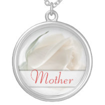 Mother's Day White Rose - Pendant Necklace