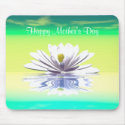 Mother's Day White Water Lily mousepads