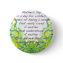 Mother's day  wishes green yellow pin