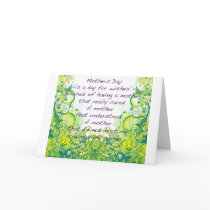 Mother's day  wishes green yellow card
