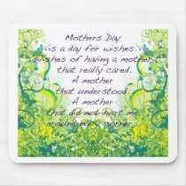 Mother's day  wishes green yellow mouse pad