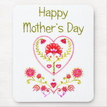 Mother's Flower Heart mousepads
