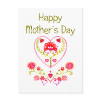 Mother's Flower Heart postcards