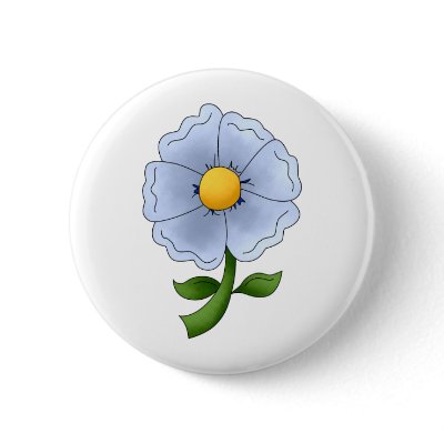 Mother's Flowers ?? Blue Flower pinback button