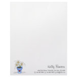 Mother's Flowers · Blue Flower Pot Customized Letterhead