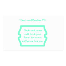 Mother's great advice on t-shirts & gifts for her. business card templates