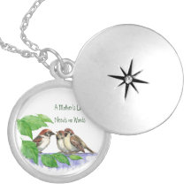 Mother's Love Needs no Words, Sparrow Birds Pendant