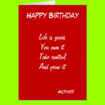 Mother's motivational birthday greeting cards cards