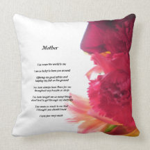 Mother's Poem pattern pillow