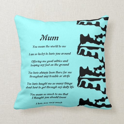 Mother's Poem pillow Zazzle
