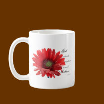 Mothers Special Red Gerber Daisy Flower Mug