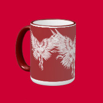 Mothman Ringer Blood Red Eyes mugs