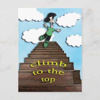 motivate-climb to the top postcard