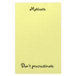 Motivate. Don't procrastinate. Stationery Design