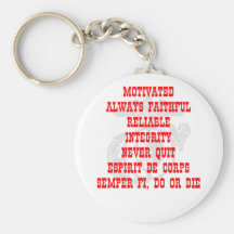 Motivated, Always Faithful, Reliable, Integrity, N Key Chain