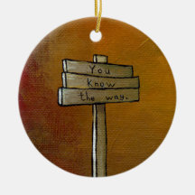 Motivational art fun unique painting Watch 4 Signs Christmas Ornament