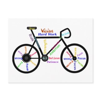Motivational Bike, Cycle, Biking, Sport Words Post Card