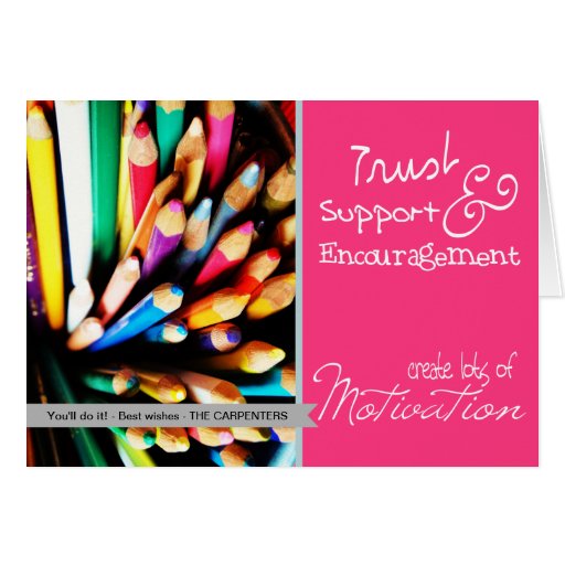 Motivational encouragement support pencil cards Zazzle