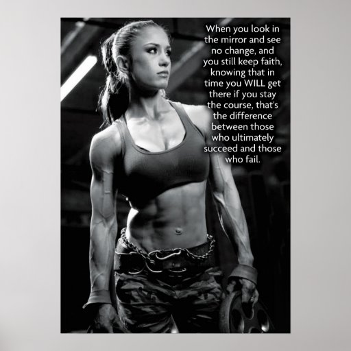 Motivational Female Fitness Gym Poster Zazzle