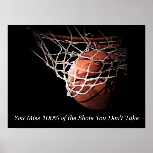 Motivational Quote Basketball Poster Zazzle