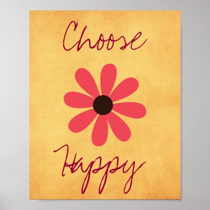 Motivational Quote Choose Happy Poster