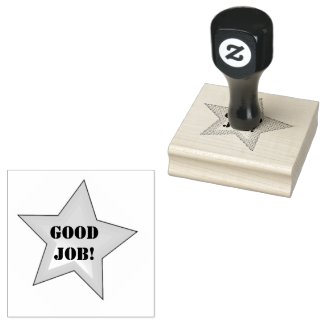 Motivational Star Design Teacher's Wooden Stamp