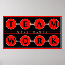 Motivational Teamwork Wins Games Poster
