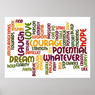 Positive Inspirational Words on Be Positive Here S A Great Poster Using Motivational Word Art That