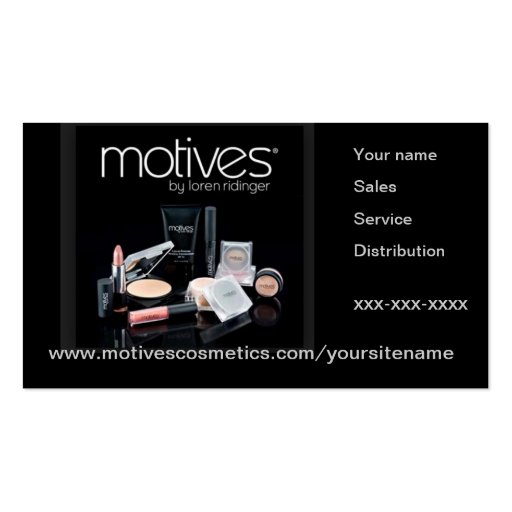 Motives Cosmetics Distributor Business Card (front side)