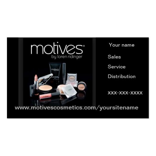 Motives Distributor business card with appointment (front side)