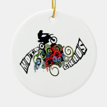 Moto Chaos Dirt Bike Rider Christmas Tree Ornament