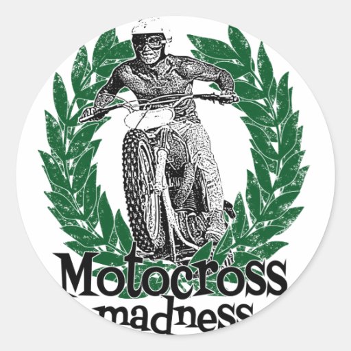 Moto mania round sticker