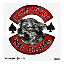 Moto rider lone wolf wall decals