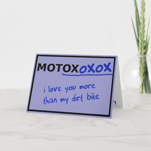 Motocross Dirt Bike Valentine's Day Card Funny card