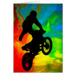 Motocross in Solar meltdown Greeting Cards