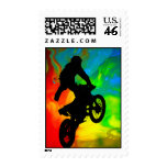 Motocross in Solar meltdown Postage Stamp