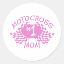 Motocross Mom Round Sticker