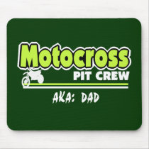 Motocross Pit Crew Dad Mouse Pads