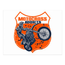 Motocross racing post card